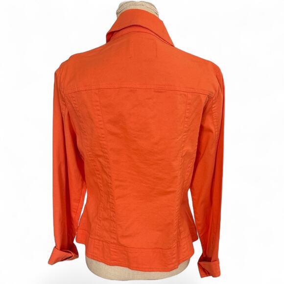 AMI Jacket Women’s Braided Size Large Orange Button Down Casual Coat - Picture 3 of 5